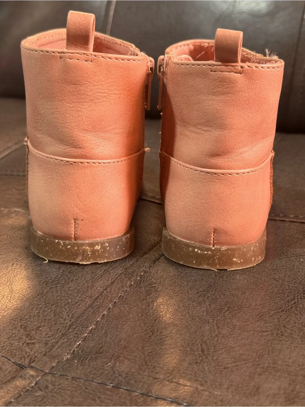 Old Navy Peach Girls Ankle Zip Boots